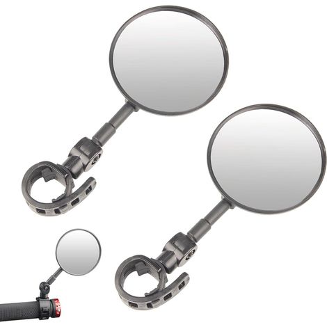 2 pièces rétroviseurs de vélo pour guidon 15-35 mm, réglables à 360 degrés, rétroviseur repliable, miroir de guidon, rétroviseur arrière pour E-bike, VTT, vélo de course