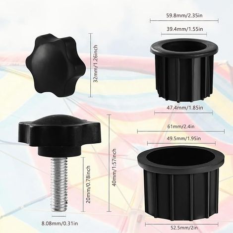 Replacement Parts for Umbrella Stand Base Screw M8 Button Suitable for Backyard Tables (1/4)