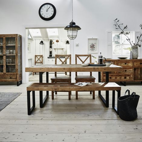 Table Repas Extensible Bois recyclé 180/240x90x77cm BRISBANE (1/5)