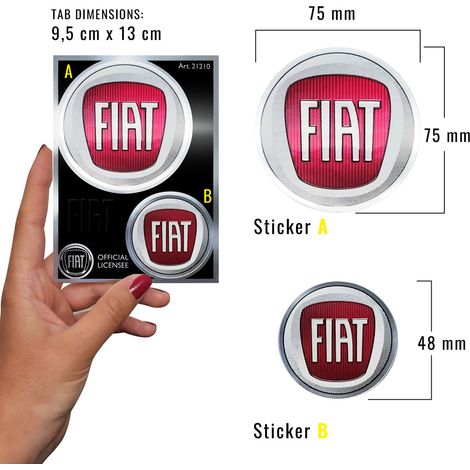 Fiat Adesivi Chrome Tabs - Modello: 2 LOGHI