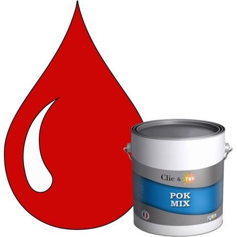 Peinture d'Accroche et Finition Acrylique Satinée - POK - POK MIX Rouge - RAL 3020 - 3L - Intérieur (1/4)