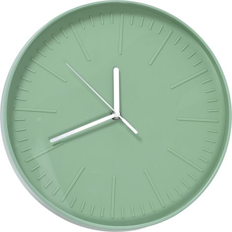 Horloge murale à quartz silencieuse, horloge murale minimaliste et moderne en plastique pour salon et chambre, verte (1/5)
