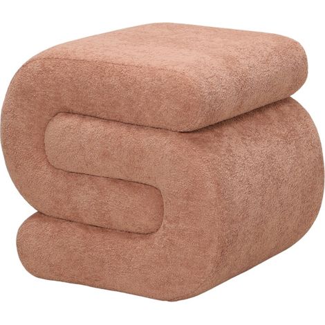 POUF CM 51X48 H. 46 IN TESSUTO EFFETTO BOUCLE' TERRACOTTA