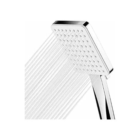 High Pressure Shower Head with 6 Sprays Handheld Universal Shower Head Water Saving Anti-limescale Shower Head Pattern Bath Massage Large Square Chrome Shower Head MUMU (1/4)