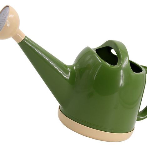 Niedliche, 4 Liter fassende, militärgrüne Gießkanne aus dickem Kunststoff, für die Gartenarbeit im Haus und zum Gießen von Pflanzen, robustes Gartengerät. (1/3)