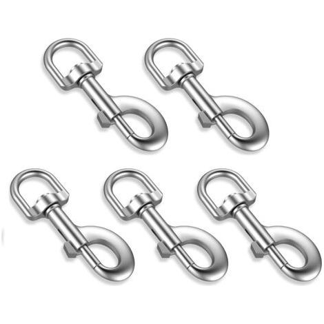 Mousqueton 5pcs - Crochets avec Emerillon pour Collier pour Chien -Mousquetons Alliage de Zinc Solide Multifonction-Camping Pédestre Pêche (1/5)