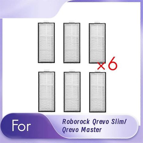 Lot de 6 filtres de nettoyage pour Roborock Qrevo Slim/Qrevo Master - Pièces de rechange pour nettoyeur de filtres - Balayage R (1/5)