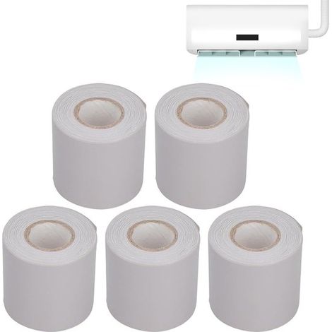 Cinta aislante de PVC para conductos de aire，resistente al aceite，para la protección de aires acondicionados y tuberías，6 cm de ancho，5 rollos (1/5)