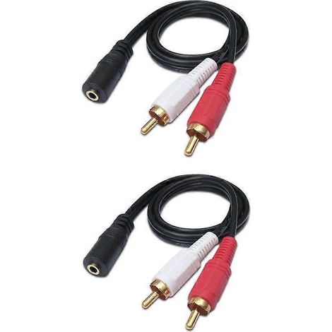 Câble adaptateur audio 3,5 mm vers 2 RCA mâle, câble répartiteur en Y, cordon AUX pour haut-parleur