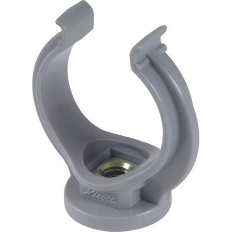 Nicoll – Collier de serrage lyre insert p.7/150 Ø32 gris – Polypropylène – Embase 12mm – Amortissement des bruits – Lot de 10