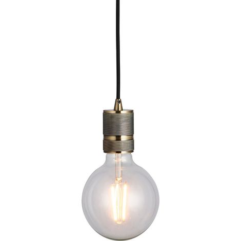 Endon Urban - 1 lumière pendentif plaque en laiton antique, E27 (1/5)