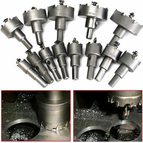 – Ensemble de scies cloches 13pcs – Acier inoxydable – Diamètre 16 à 53mm – Pour perçage acier et cuivre – Coupe nette et précise (1/4)