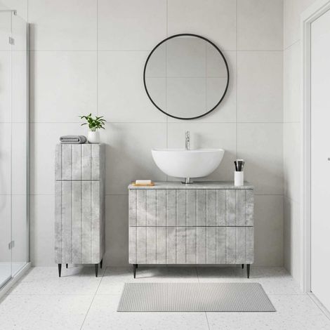 Beyamis Ensemble de 2 meubles de salle de bain Gris Béton (1/5)