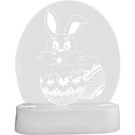 Preciosa lámpara de noche acrílica 3D para fiestas de Pascua, adornos para el hogar, con forma de conejo. (1/5)