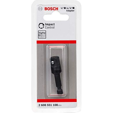 Bosch Professional 1x Adattatore Impact Control per Bussola (1/4" HEX a 3/8" Quadrato, Lunghezza 50 mm, Accessori Trapani) (1/4)