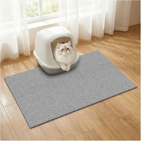 Bohemian Kitty Litter Mat 60 x 43 cm, Non Slip Washable Litter Mat, Cat Food Mat Easy Clean for Spill Control, Floor Protector (1/4)