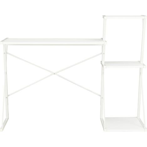 vidaXL Scrivania con Ripiano Bianca 116x50x93 cm