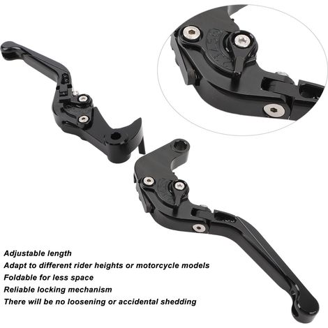 Verstellbarer Brems-/Kupplungshebel – Paar – Aluminiumlegierung – Klappbar – Für MT-09 / YZF-R6 Schwarz