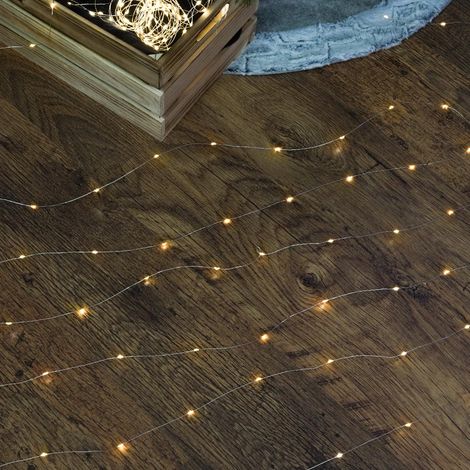 10m Battery Power Outdoor Firefly LED Wire Lights Warm White Home Garden Decoration (1/5)