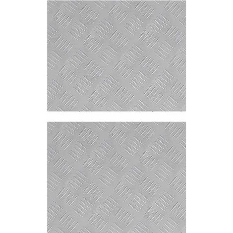 Plaques à damier 2 pcs Argent 50 x 40 cm Aluminium CFW912346 (1/5)