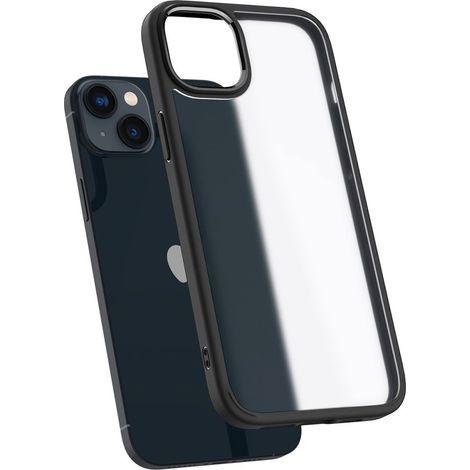 Funda Spigen ultra híbrida para iPhone 14 Plus/15 Plus, color negro escarchado. (1/5)
