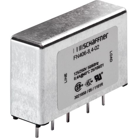 Schaffner FN 406-0.5-02 FN 406-0.5-02 Entstörfilter  250 V/AC 0.5 A 24 mH (L x B x H) 45 x 15 x 28 m