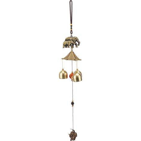 Carillon Feng Shui - Cloches En Métal Avec Élphant - Décoration Jardin Et Maison - Lot De 2 Pièces (1/5)