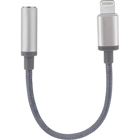 Adaptateur Audio MFI à Jack Femelle 3,5 mm pour iPhone iPad 0,15 m - gris (1/2)