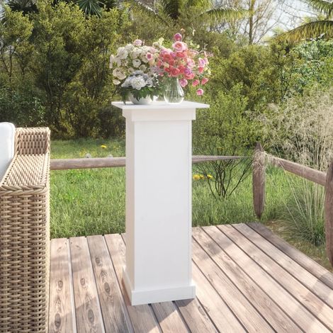 Support à fleurs - Support Plante Blanc 40x40x90 cm Bois de pin solide BV502140 - BonneVie (1/5)