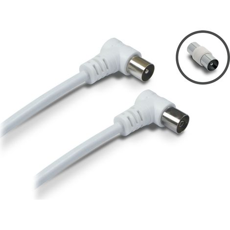 Metronic 438008 - Prolongador TV acodado 2mts. macho/hembra + adaptador macho / macho