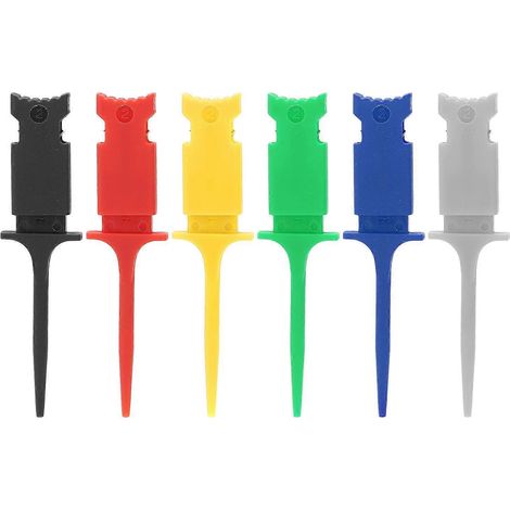 6-teiliges Mini-IC-Prüfclip-Set mit Prüfhaken, PA-Farben, für Reparatur und Wartung