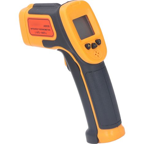 Thermomètre infrarouge sans contact à laser pointeur avec écran LCD rétroéclairé, pistolet de mesure de température portable -32 à 550°C, modèle AS530 (1/5)