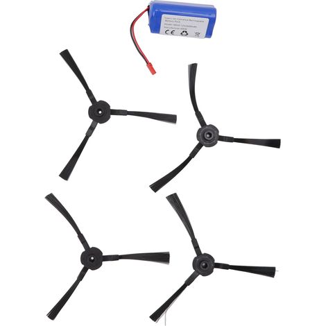 Batterie 12V 18650 Lithium 2600mAh avec 4 Brosses Latérales pour Robot Aspirateur Ilife CEN250