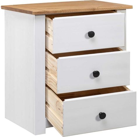 Maison Exclusive - Table de chevet Blanc 46x40x57 cm Pin Gamme Panama (1/5)