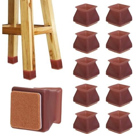 (Carrés)32Pcs Couvre-Jambes de Chaise en Silicone Rond avec Coussin en Feutre pour Housse pour Eviter Les Rayures pour Les Pieds de Chaise 30-45mm