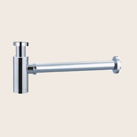 Exagonshop Sifone tondo in acciaio cromato