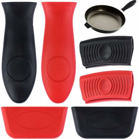 Silicone Grip Holders Removable Heat Resistant Rubber Pot Holder Sleeves - 6 Pieces (1/5)