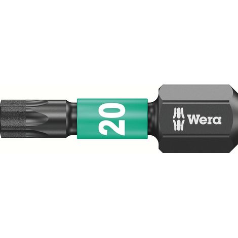 2 - Embout Visseuse - Torx TX 20 - Acier Trempé - Pour Visseuse À Choc - Noir Et Vert - 25 mm