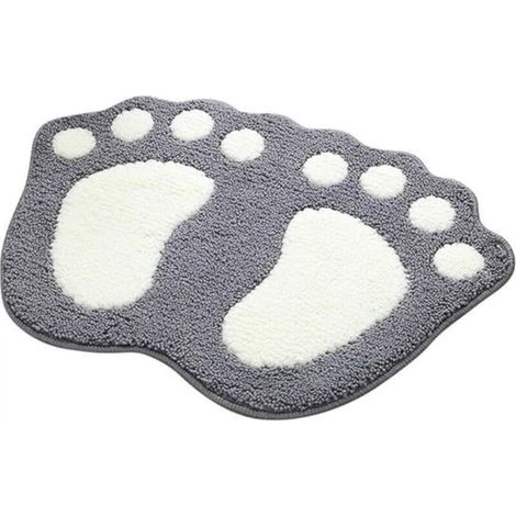 Rutschfeste Badematte, Küchen-/Badezimmermatte, weiche und bequeme Muster, saugfähig für die Badewanne, geeignet für Schlafzimmer, Küche, Flur, Eingangsbereich, Baumwolle, grau, mi (1/4)