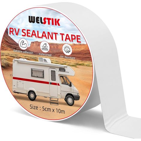 Ruban d’Étanchéité de Réparation de Toit de Camping-car, Ruban pour Caravane, Résistant aux UV, Blanc, 5 cm x 10 m (1/5)
