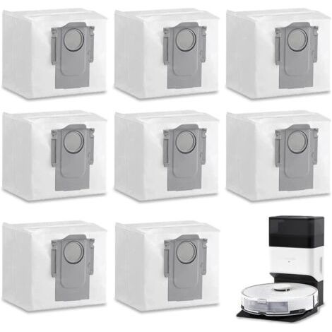 8 Sacs à Poussière Accessoires pour Xiaomi Roborock S7 MaxV Ultra / S7 Pro Ultra / Q7+ / Q7 Max+ / T8 / Q5+ Aspirateur Station, 3L Grande Capacité Roborock Sacs à Poussière Accessoires Origina (1/4)