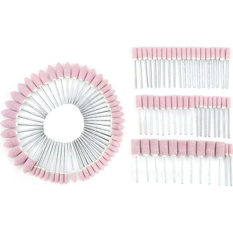 Ortviai Embouts de meulage et polissage céramique cylindriques et coniques – 100 pièces, tige 3 mm (1/5)