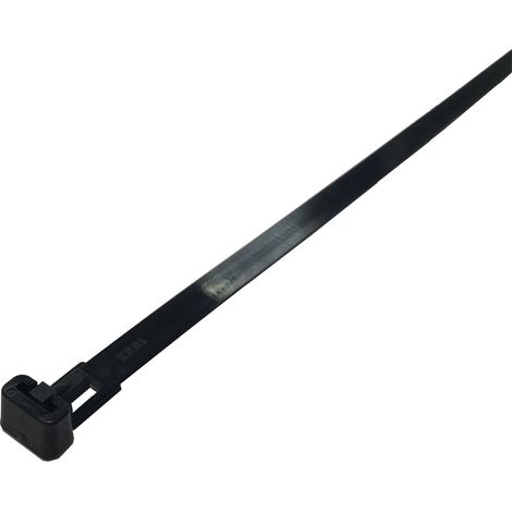 Serre-câble RS PRO 200mm x 7,6 mm Noir en Nylon 66 ( Prix pour Sachet de 100 )