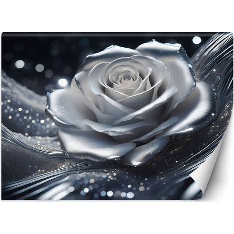 Fototapete Rosenblüte Silber 100x70 cm (1/5)