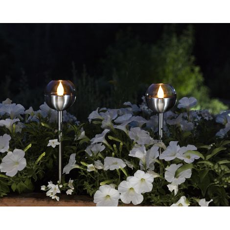 Lumières solaires clignotantes 2 en 1, ambre, lot de 2