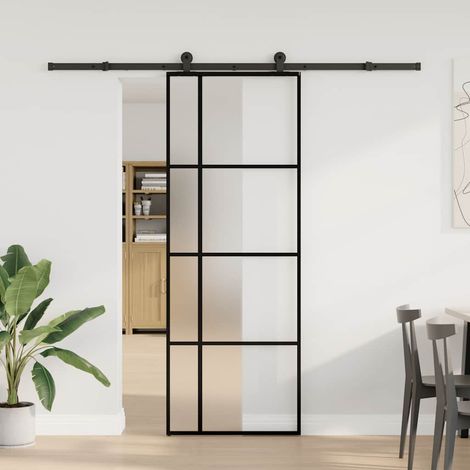 Maison Exclusive - Schiebetür mit Beschlag 76x205 cm ESG-Glas & A