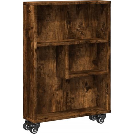 Maison Exclusive - Aufbewahrungswagen Schmal Räuchereiche 48x13x6