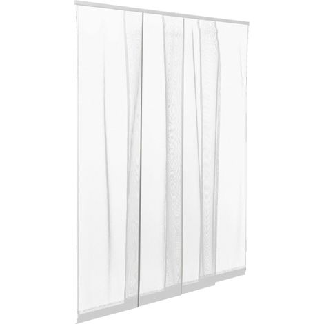 Tenda Zanzariera Pannelli per Porta Finestra Strappo Riducibile Strisce Zanzare - Colore: Bianco (1/4)