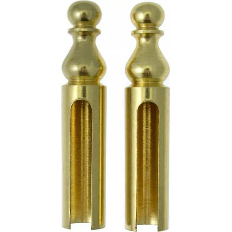 Cache-fiche et cache paumelle n°16 style Bouvet - Pour fiche Exacta ø 14 mm - la paire - Laiton poli verni