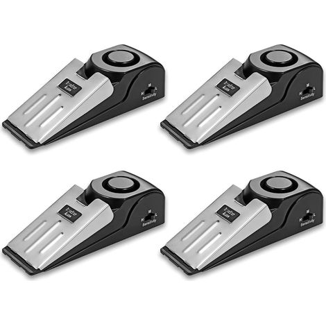 Lot De 4 Alarmes D'arrêt De Porte, 120 DB D'alerte D'entrée De Cale Portable Forte, Outils De Sécurité Anti-Vol Anti-effraction pour La Sécurité à Domicile Voyage Maison D'appartement (1/5)